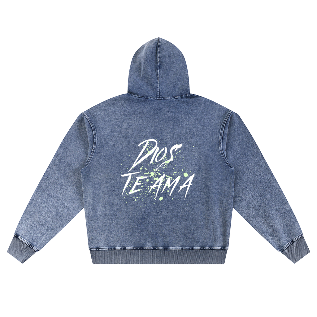 Dios Te Ama Denim Hoodie