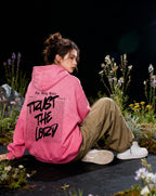 Trust the Lord Sunwashed Hoodie in Pink