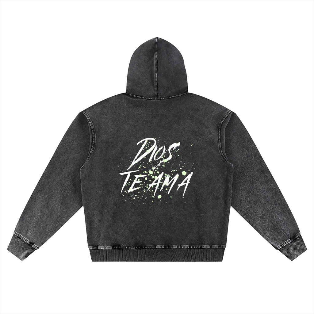 Dios Te Ama Denim Hoodie