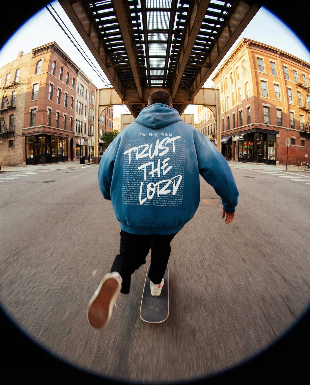 Trust the Lord Sunwashed Hoodie in Heavenly