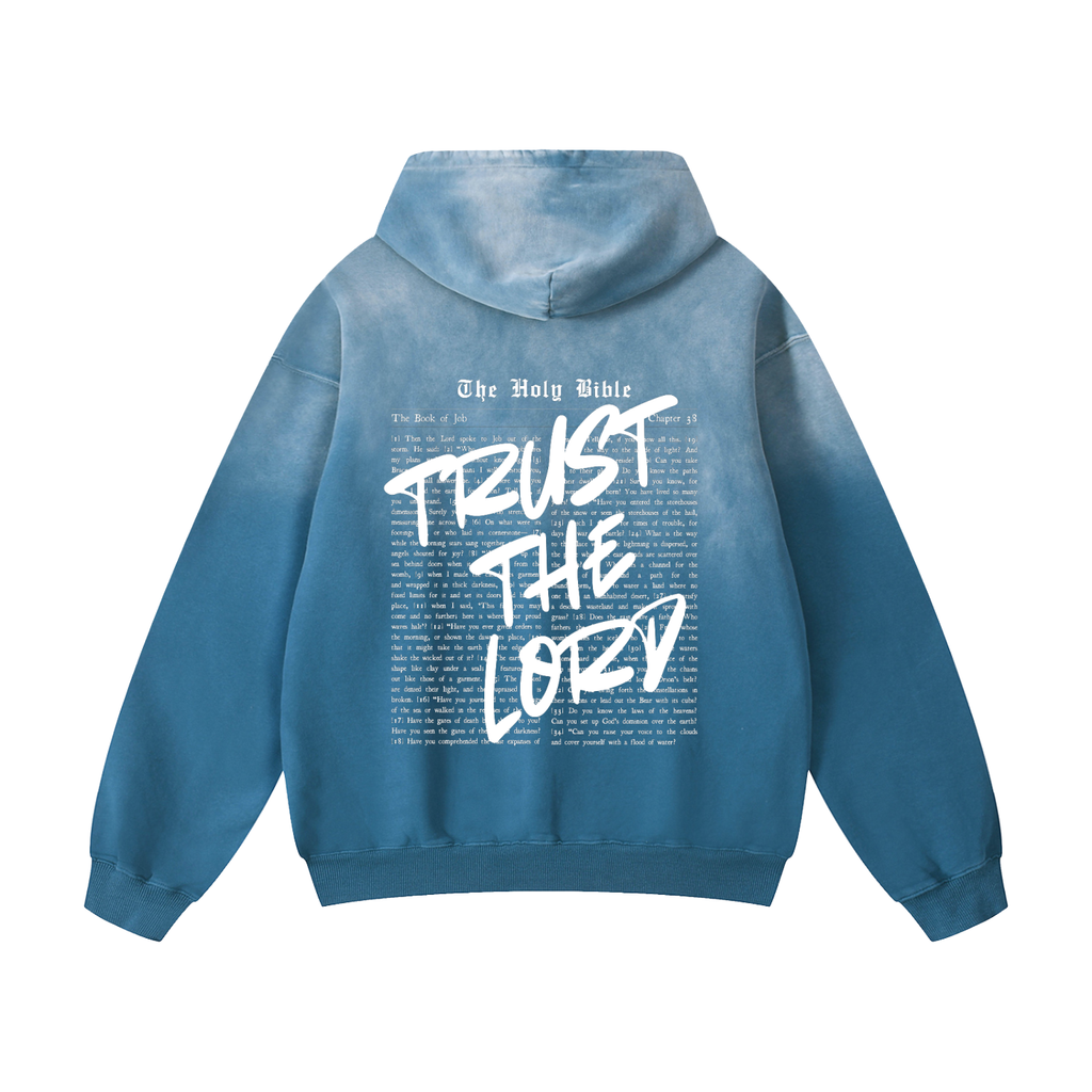 Trust the Lord Sunwashed Hoodie in Heavenly