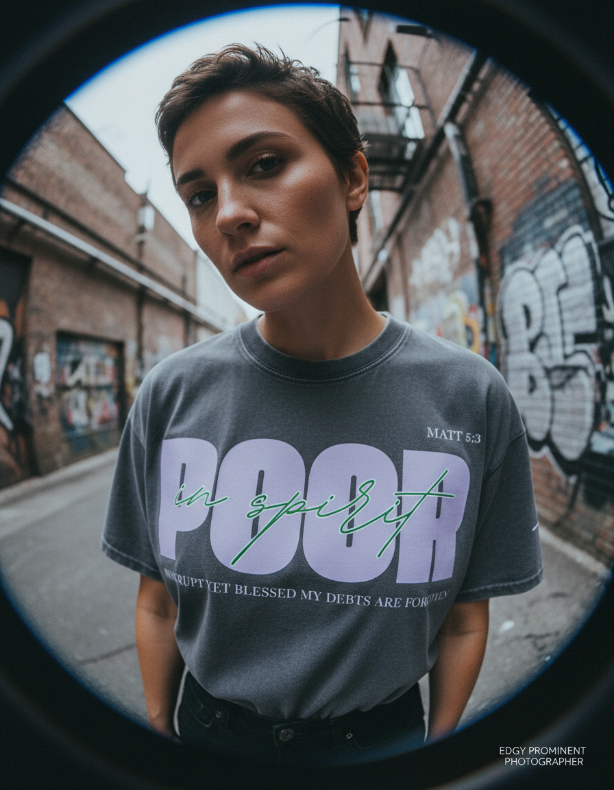 Poor in Spirit Snow Washed Tee Gray